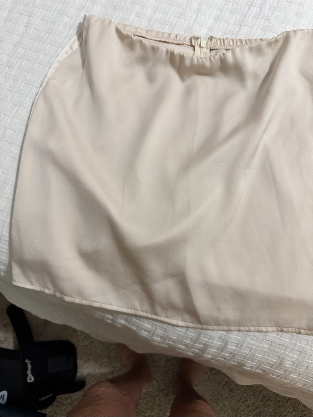 Blush Soft Cream Mini Skirt with Back Zip